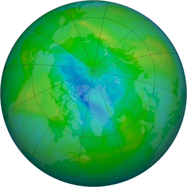 Arctic ozone map for 22 August 2010